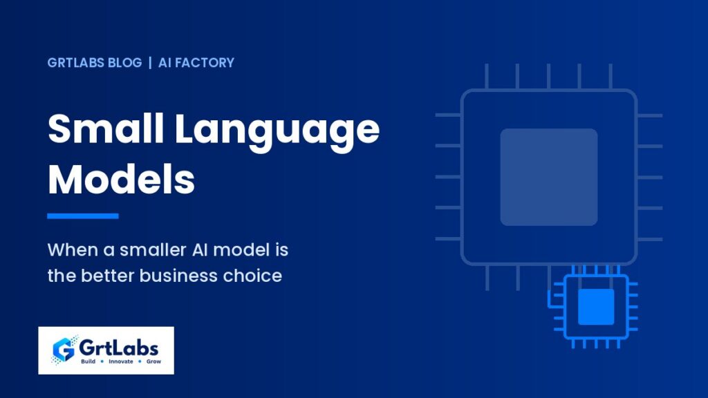 Navy GrtLabs graphic with a large and a small computer chip and the title Small Language Models